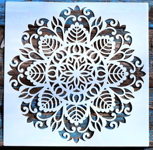 Mandala virág 4  rétegző sablon  30x30 cm-es DIY stencil