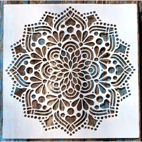 Mandala virág 5  rétegző sablon  stencil,  30x30 cm-es 