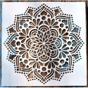 Mandala virág 5  sablon  stencil,  30x30 cm-es 