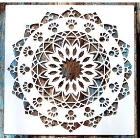 Mandala virág rétegző sablon stencil, 30x30 cm-es 