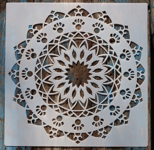 Mandala virág 6  rétegző sablon  stencil, 30x30 cm-es 