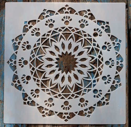 Mandala virág 6 rétegző sablon stencil, 30x30 cm-es 
