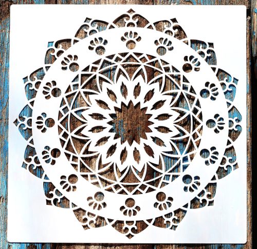 Mandala virág rétegző sablon stencil, 30x30 cm-es 