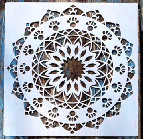 Mandala virág sablon stencil, 30x30 cm-es 