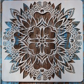   Mandala virág rétegző sablon  30x30 cm-es DIY festő stencil