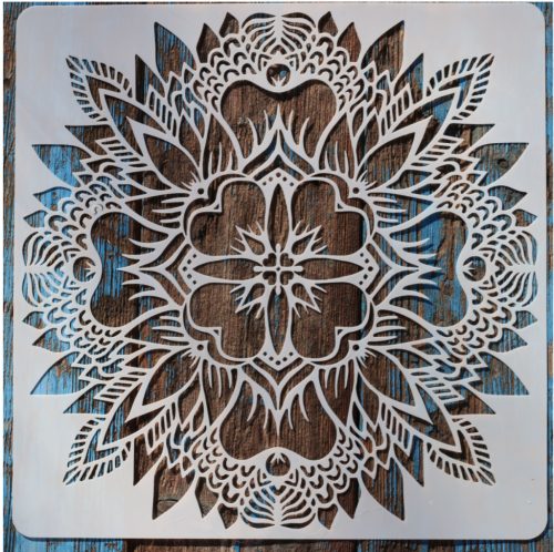 Mandala virág sablon  30x30 cm-es DIY festő stencil