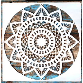 Mandala virág 8  rétegző sablon  stencil, 30x30 cm-es 