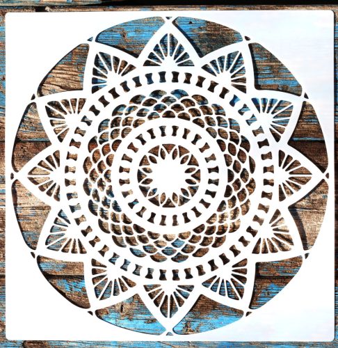 Mandala virág 8  rétegző sablon  stencil, 30x30 cm-es 