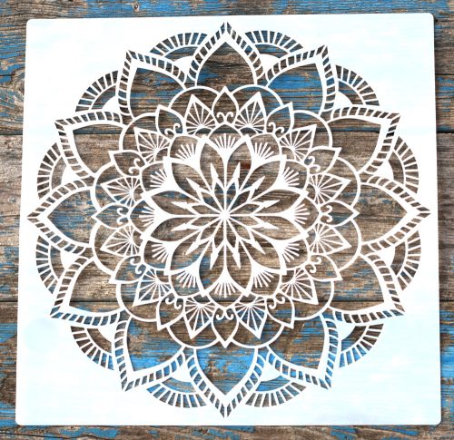  Mandala virág 9 mintás rétegző sablon  stencil, 30x30 cm-es 