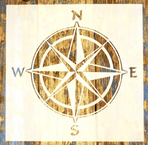 Navigátor, Iránytű  mintás sablon  30x30 cm-es DIY festő  stencil