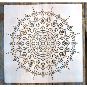 Mandala mintás 5 Műanyag  sablon DIY stencil, 30x30 cm-es 