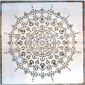 Mandala mintás 5 Műanyag  sablon DIY stencil, 30x30 cm-es 