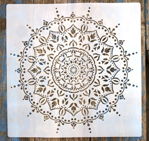 Mandala mintás 5 Műanyag  sablon DIY stencil, 30x30 cm-es 