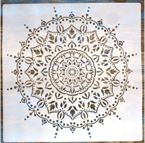 Mandala mintás 5 Műanyag  sablon DIY stencil, 30x30 cm-es 