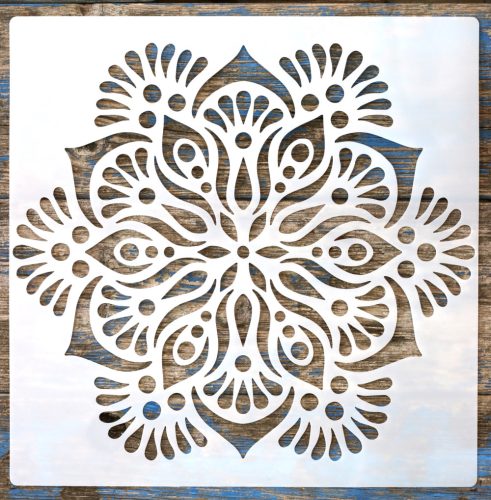 Mandala mintás 6  rétegző sablon  stencil, 30x30 cm-es 