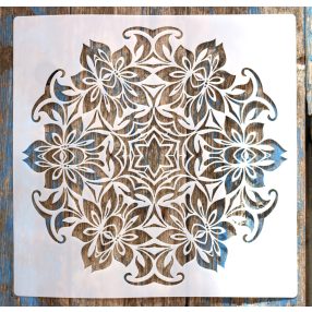   Mandala mintás műanyag rétegző sablon DIY stencil, 30x30 cm-es 