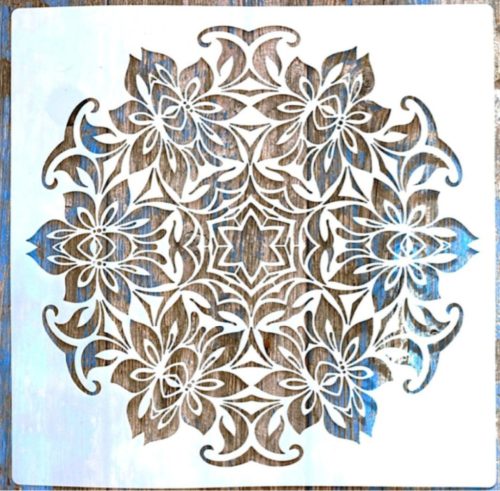 Mandala mintás műanyag sablon DIY stencil, 30x30 cm-es 