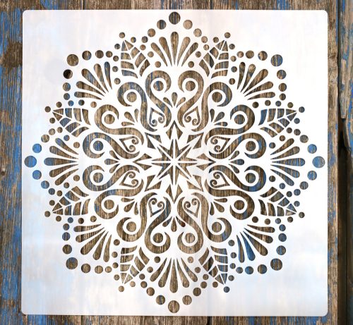 Mandala mintás 8  rétegző sablon  stencil, 30x30 cm-es 