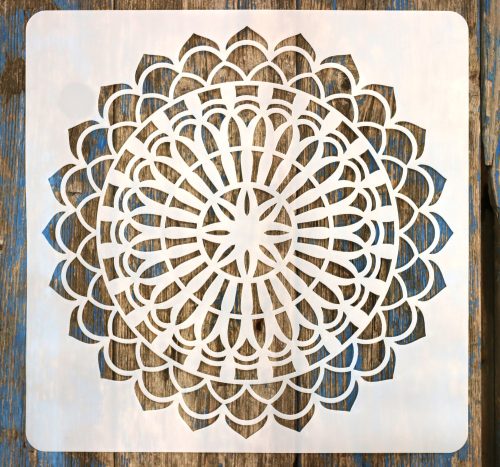 Mandala mintás 9  rétegző sablon  stencil, 30x30 cm-es 