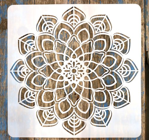 Mandala mintás 11 rétegző sablon  30x30 cm-es műanyag DIY stencil
