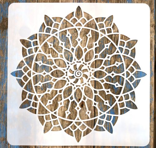 Mandala mintás 12  rétegző sablon   30x30 cm-es műanyag DIY stencil