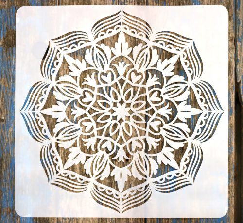 Mandala mintás 18 rétegző sablon stencil, 30x30 cm-es 