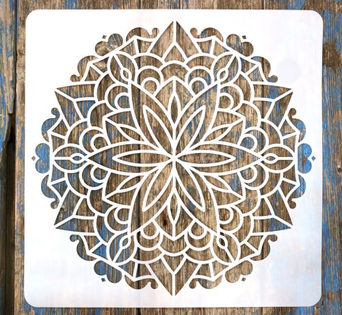 Mandala mintás 19 rétegző sablon  stencil, 30x30 cm-es 
