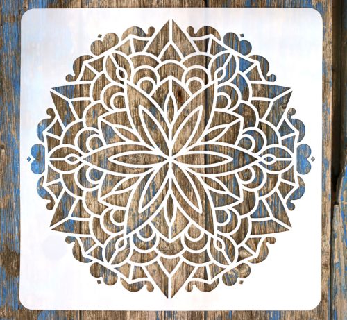 Mandala mintás 19 rétegző sablon  stencil, 30x30 cm-es 