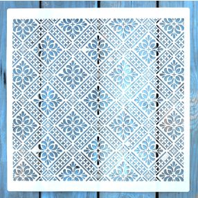 Barokk mintás DIY falsablon stencil, 30x30 cm-es 