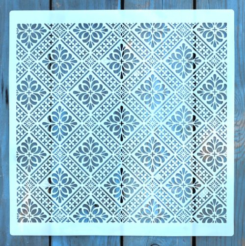 Barokk mintás DIY falsablon stencil, 30x30 cm-es 