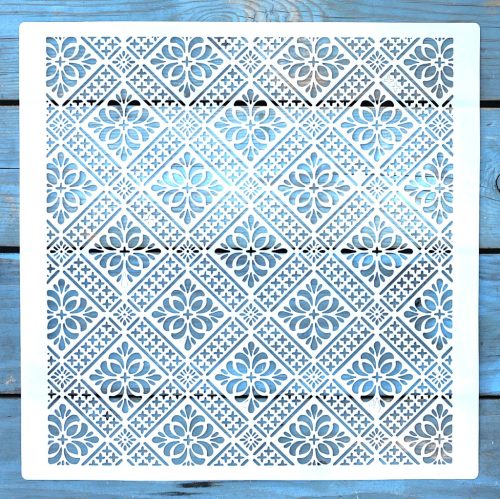 Barokk mintás DIY falsablon stencil, 30x30 cm-es 