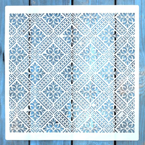 Barokk mintás DIY falsablon stencil, 30x30 cm-es 