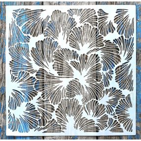   ginko levél   mintás  DIY sablon  festő stencil, 30x30 cm-es 