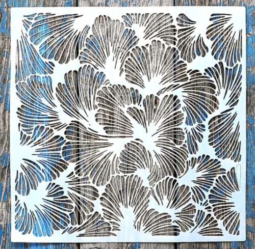 ginko levél   mintás  DIY sablon  festő stencil, 30x30 cm-es 