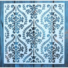   Barokk mintás műanyag fal  sablon, 30x30 cm-es DIY festő stencil 