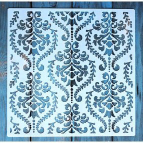   Barokk mintás műanyag fal  sablon, 30x30 cm-es DIY festő stencil 