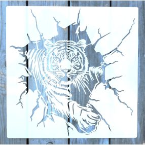  Tigris mintás rétegző sablon  stencil, 30x30 cm-es 