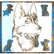 farkas kutya mintás sablon  stencil, 30x30 cm-es 