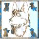 farkas  kutya mintás festő sablon 30x30 cm-es műanyag DIY stencil