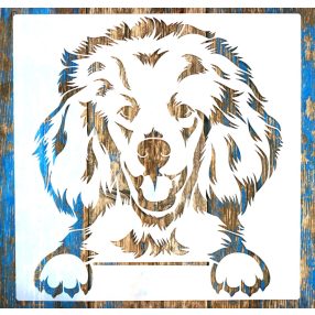    kutya mintás festő sablon 30x30 cm-es  műanyag  DIY stencil