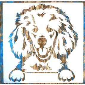    kutya mintás festő sablon 30x30 cm-es  műanyag  DIY stencil