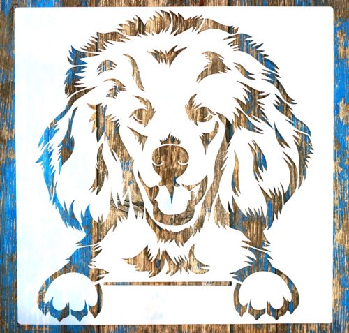  kutya mintás festő sablon 30x30 cm-es  műanyag  DIY stencil