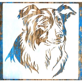    kutya mintás festő sablon 30x30 cm-es  műanyag  DIY stencil