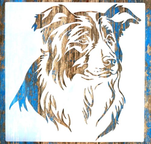  kutya mintás festő sablon 30x30 cm-es  műanyag  DIY stencil