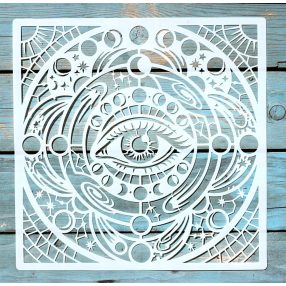    Mindent Látó Szem (gondviselés szeme)  festő sablon 30x30 cm-es DIY stencil