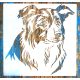  kutya 3 mintás sablon  stencil, 30x30 cm-es 