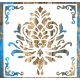  barokk mintás festő sablon műanyag DIY  stencil, 30x30 cm-es 