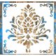  barokk mintás festő sablon műanyag DIY stencil, 30x30 cm-es 