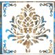  barokk mintás festő sablon műanyag DIY stencil, 30x30 cm-es 