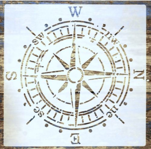  Navigátor, Iránytű  mintás  sablon  stencil, 30x30 cm-es 
